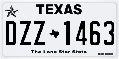 TX license plate DZZ1463