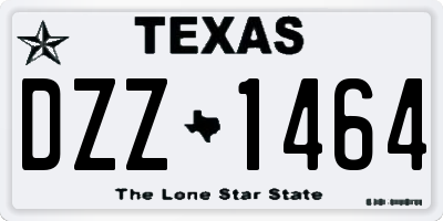 TX license plate DZZ1464