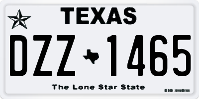 TX license plate DZZ1465