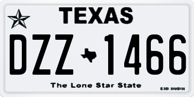 TX license plate DZZ1466