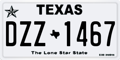 TX license plate DZZ1467