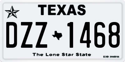 TX license plate DZZ1468