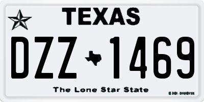 TX license plate DZZ1469