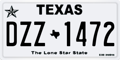 TX license plate DZZ1472