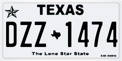 TX license plate DZZ1474