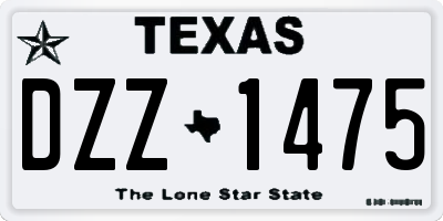 TX license plate DZZ1475