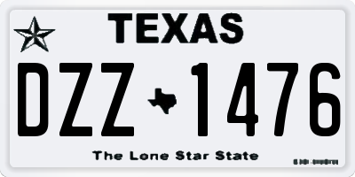 TX license plate DZZ1476