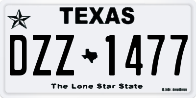 TX license plate DZZ1477