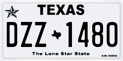 TX license plate DZZ1480