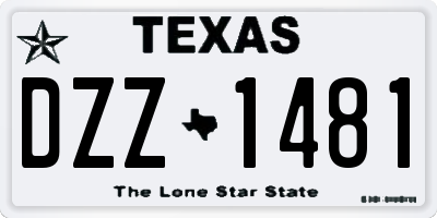 TX license plate DZZ1481