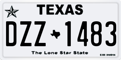 TX license plate DZZ1483