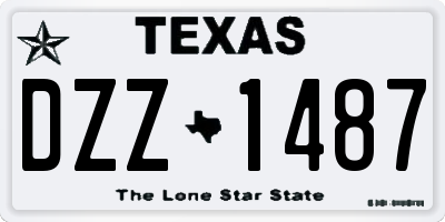 TX license plate DZZ1487