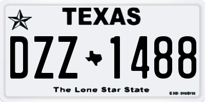 TX license plate DZZ1488