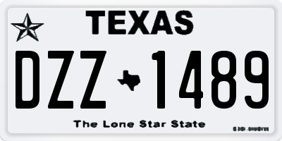 TX license plate DZZ1489