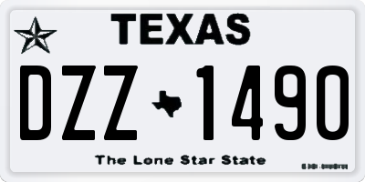 TX license plate DZZ1490