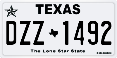 TX license plate DZZ1492