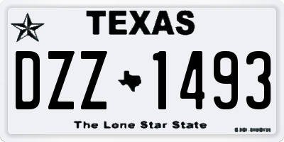 TX license plate DZZ1493