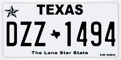 TX license plate DZZ1494