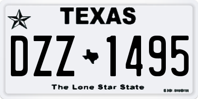 TX license plate DZZ1495