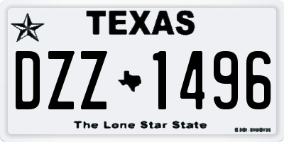 TX license plate DZZ1496