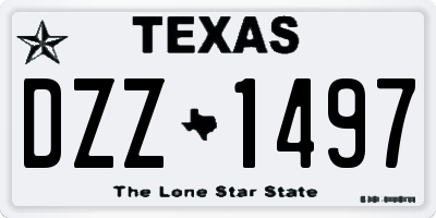 TX license plate DZZ1497