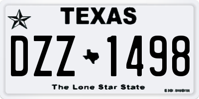 TX license plate DZZ1498