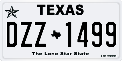 TX license plate DZZ1499