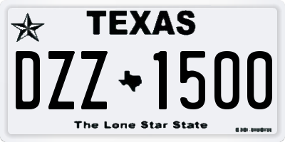 TX license plate DZZ1500