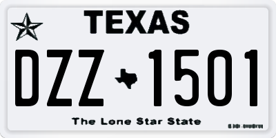 TX license plate DZZ1501