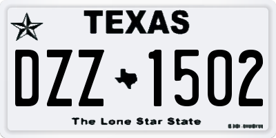 TX license plate DZZ1502