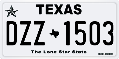 TX license plate DZZ1503