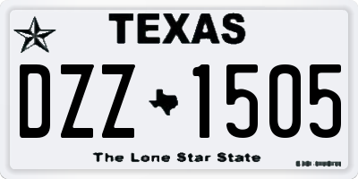 TX license plate DZZ1505