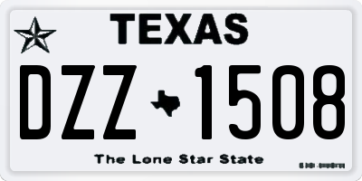 TX license plate DZZ1508