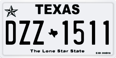 TX license plate DZZ1511