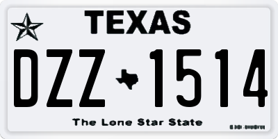 TX license plate DZZ1514