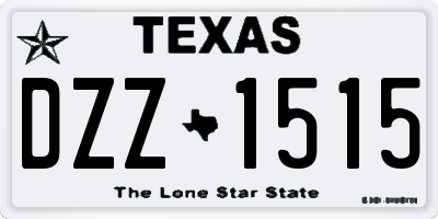 TX license plate DZZ1515