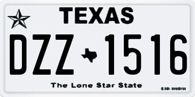 TX license plate DZZ1516