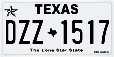 TX license plate DZZ1517