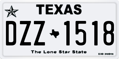 TX license plate DZZ1518