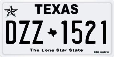 TX license plate DZZ1521