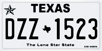 TX license plate DZZ1523