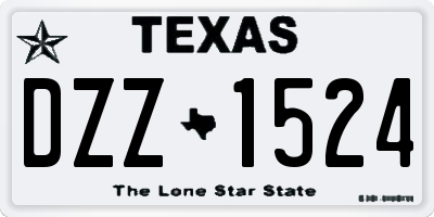 TX license plate DZZ1524