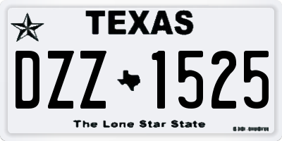 TX license plate DZZ1525