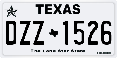 TX license plate DZZ1526