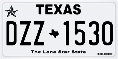 TX license plate DZZ1530