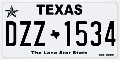 TX license plate DZZ1534