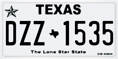 TX license plate DZZ1535