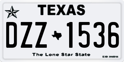 TX license plate DZZ1536