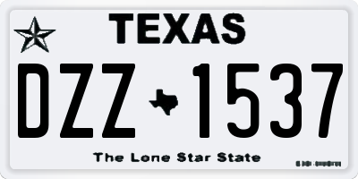 TX license plate DZZ1537