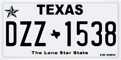 TX license plate DZZ1538